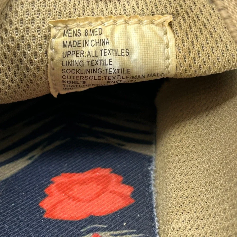 Sonoma Goods for Life Mens Tan Textile Slip On Boat Shoe Loafers Size 8 Med